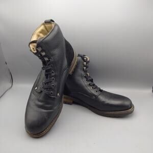 ALDO combat boots black size 9 Moto, combat grunge modern Chunky Velvet heel